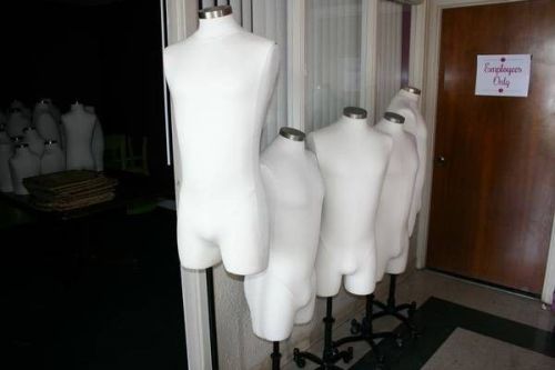 Retail store fixtures: lot of seven male mannequins