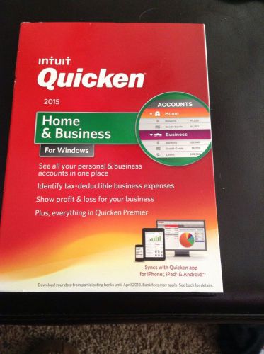 intuit Quicken Home And Business 2015 Full Retail Boxed Sealed And New!