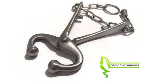 Bull cow nose lead 7.5&#034; with 13&#034; chain show cattle steel veterinary farm ranch for sale