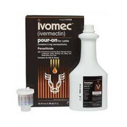 IVOMEC OTC Cattle Pour On Wormer Internal Parasites 1 Liter