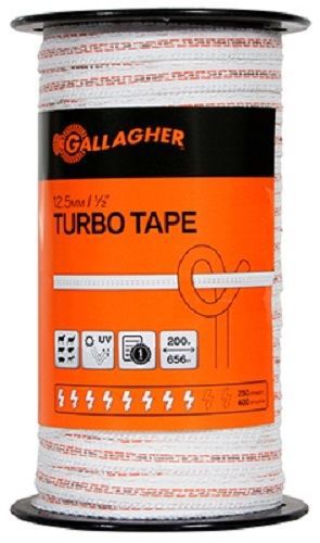 Gallagher 1/2&#034; x 656&#039;, ultra white, turbo tape for sale