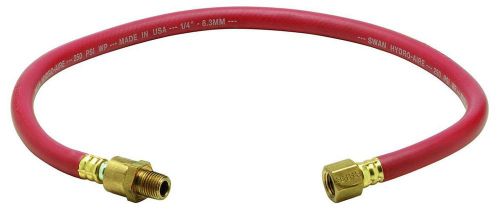 Amflo 37L-24B Red 300 PSI Rubber Lead-in Air Hose 3/8&#034; x 24&#034; With 1/4&#034; MNPT x 1/