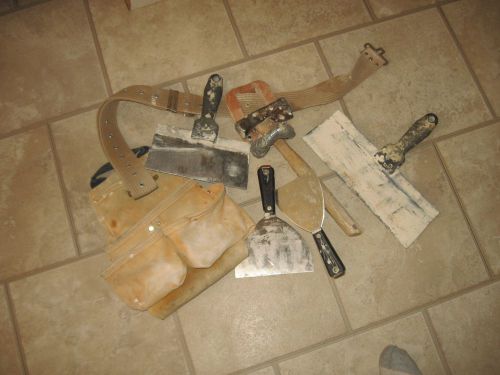USED DRYWALL HAMMER SKIMMING KNIVES UTILITY LEATHER BELT/POUCH
