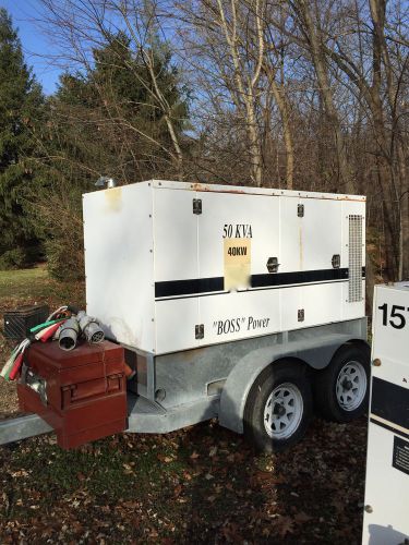 BOSS 40KW Trailer Mounted Diesel Generator 1 &amp; 3 Phase Isuzu Engine Sound Proof!