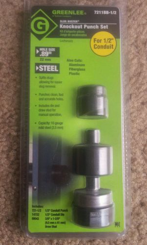 New in original package GREENLEE KNOCK OUT PUNCH SET .89&#034; HOLE SIZE 7211BB-1/2