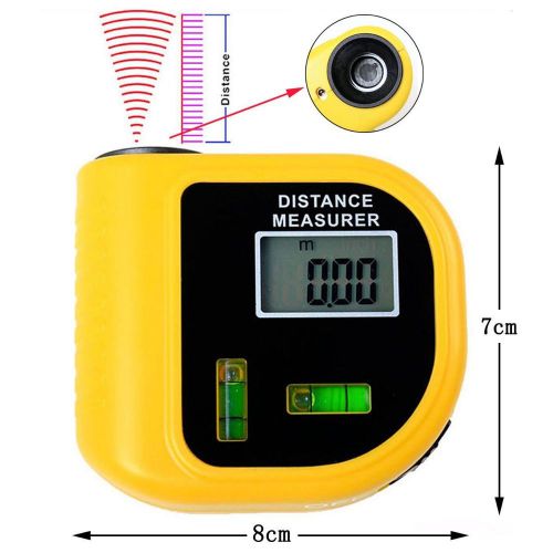 New LCD Ultrasonic Laser Meter Range Finder Tape+ Distance Measurer Range 18M