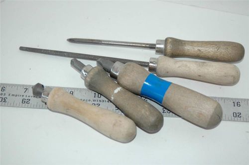 5 apex wooden handles wth various tool inserts aviation tool exc cond for sale