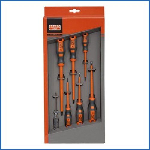 Bahco electricians 1000v vde screwdriver set slotted andpozi - 7 piece for sale