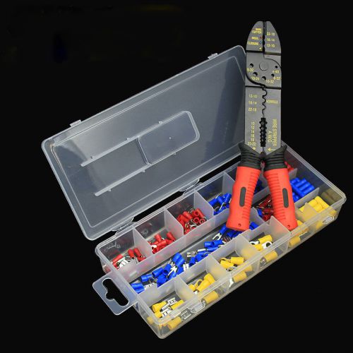 350pc solderless wire terminal wire stripper cutter crimping set (2) 175 pc sets for sale