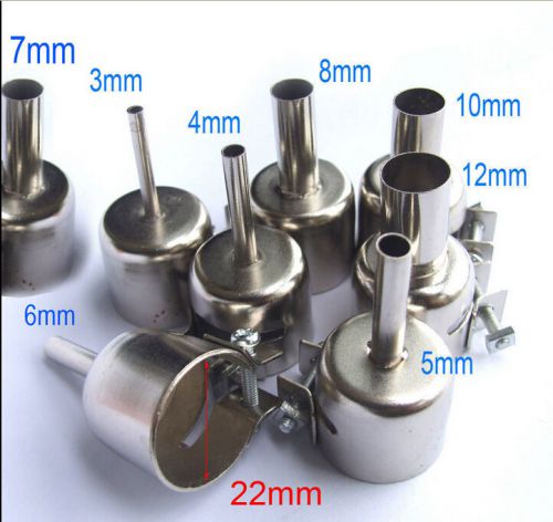 8pcs 3/4/5/6/7/8/10/12mm nozzle for soldering station 850 hot air stations gun for sale