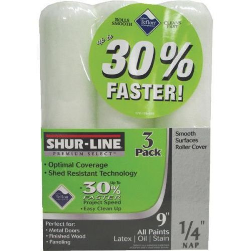 Shur Line 55505 Nonstick Coated Knit Fabric Roller Cover-3PK 1/4X9 ROLLER COVER