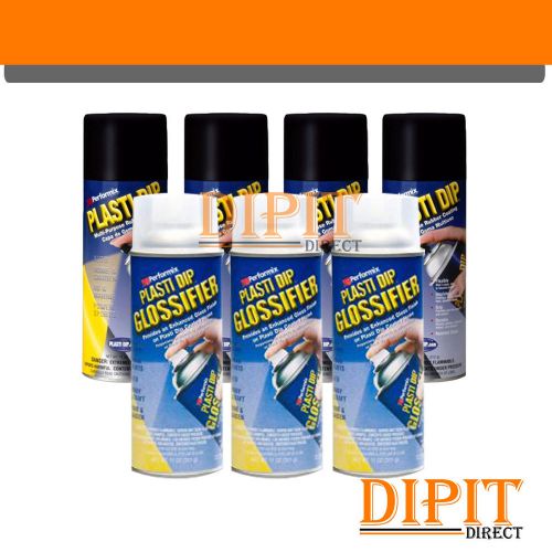 Performix plasti dip matte black gloss wheel kit 4 black &amp; 3 gloss spray cans for sale