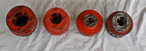 Lot of 4 vintage ridgid 12-r pipe/ bolt threader die &amp; head 1 1/2&#034;,1&#034;, 3/4&#034;, 1/4 for sale
