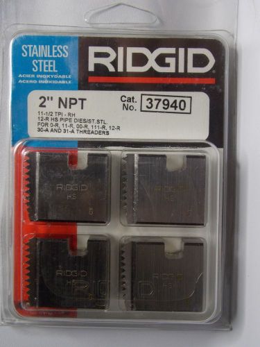 NEW RIDGID 37940 2&#034; NPT 12-R STAINLESS STEEL PIPE THREADING DIES RH HS 11-R 00-R