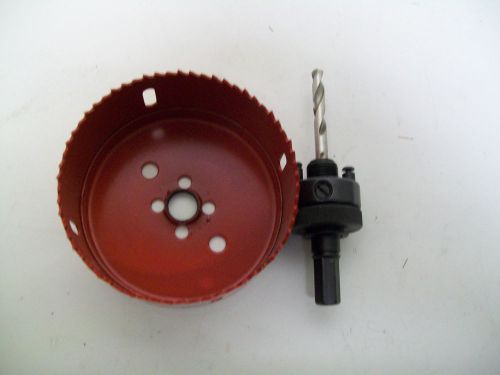 Morse  bi-metal hole saw 4&#034; (102mm) w/ morse m45p 7/16 hole saw arbor new for sale