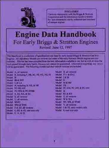 Briggs and Stratton Engine Data Handbook - reprint