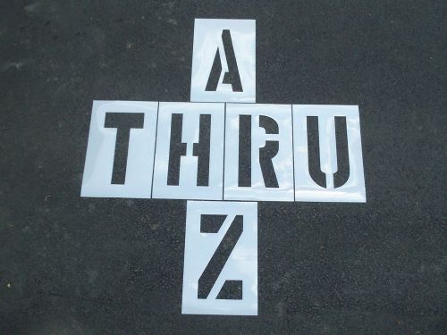 18&#034; x 9&#034; Plastic Alphabet Stencils 1/16&#034; Parking Lot Striping Road Marking KIT