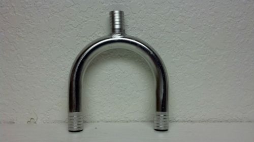 Stainless Barb U-BEND WITH BRANCH,  1/2&#034; x 1/2&#034; X 1/2&#034;  BARB