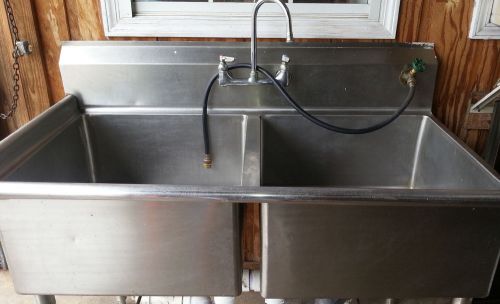 Stainless steel 2-compartment sink (prep/pot sink) 23&#034;x23&#034;x12&#034; sink basins for sale