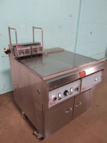 &#034;pitco frialator&#034; h.d. commercial electric fryer,w/auto lift &amp; filtration system for sale