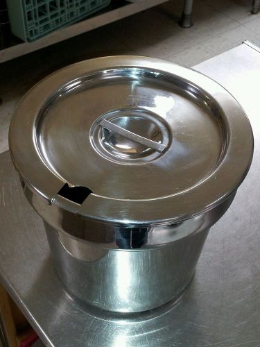 7 quart Stainless Steel Soup Pot/Warmer Insert with Lid for Steam Table