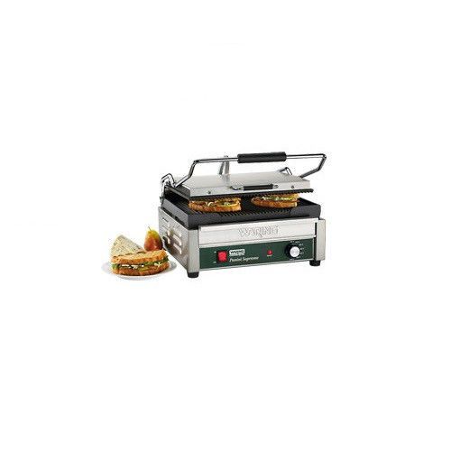 Waring Panini Grill - Sandwich Maker - Ribbed Plate - Restaurant Concession