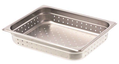 New browne foodservice 8122p 2-1/2-inch steam table pan  perforated  half size for sale