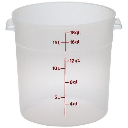 CAMBRO 18 QT. ROUND FOOD STORAGE CONTAINERS, 6PK TRANSLUCENT RFS18PP-190