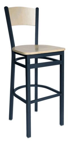 New Dale Commercial Metal Frame Restaurant Bar Stool with Wood Back