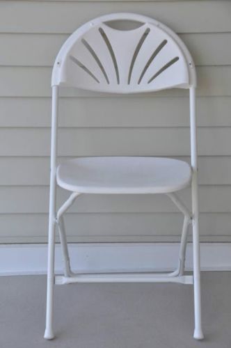 420 White Plastic Steel Fan Back Folding Chairs Commercial Wedding Rental Chair