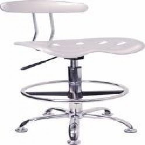 Flash Furniture LF-215-SILVER-GG Vibrant Silver and Chrome Drafting Stool with T
