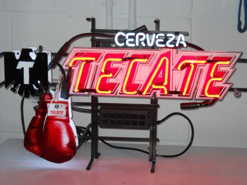 CERVEZA TECATE BOXING GLOVE 2 COLOR 28&#034; X 17&#034; BEER NEON SIGN NEW