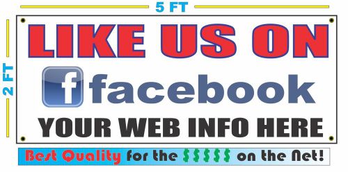 LIKE US ON FACEBOOK w/ Custom Web Banner Sign Best Quality of the $$$