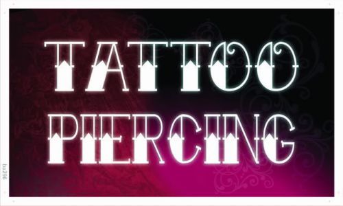 ba296 NEW Tattoo &amp; Piercing Shop Logo Banner Shop Sign