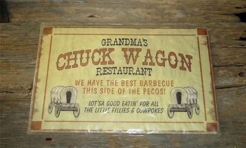 Grandmas CHUCK WAGON Restaurant Best Barbecue This Side Of Pecos Tin Metal Sign