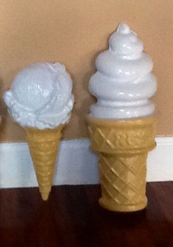 2pc Super Sale Ice Cream 1 Soft Serve and 1 hand dipped NBG Fake Food Signs adv