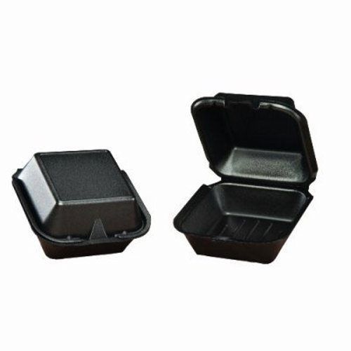 Large Sandwich Black Foam Hinged Containers, 500 Containers (GNP SN225-3L)