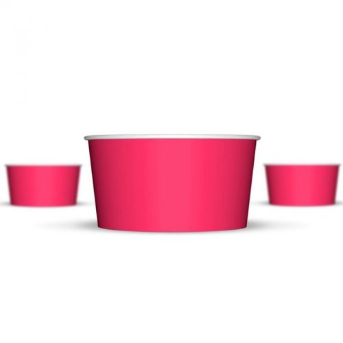 6 oz Pink Paper Ice Cream Cups - 1,000 / Case
