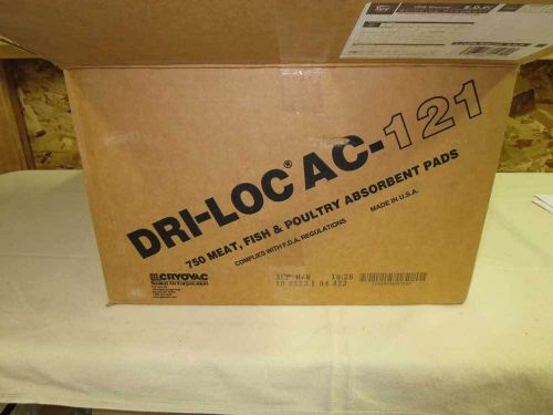 New Case of 750 Dri-Loc AC-121 meat, fish and poultry absorbent pads