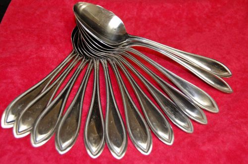 International American Bead, Stainless Serving Spoons, Flatware, Lot of 13, Used