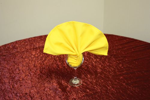 (12) Lemon Yellow 20&#034; x 20&#034; SPUN POLYESTER NAPKINS