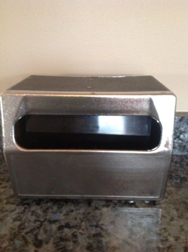 Traex Black Chrome Plated Plastic Face Two Sided Tabletop Napkin Dispenser