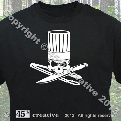 Cook&#039;s Crossbones T-shirt - culinary cook chef bbq knife tongs cooking t shirt