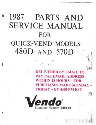 Vendo 480d 570d parts service manual (117 pages) PDF sent by email