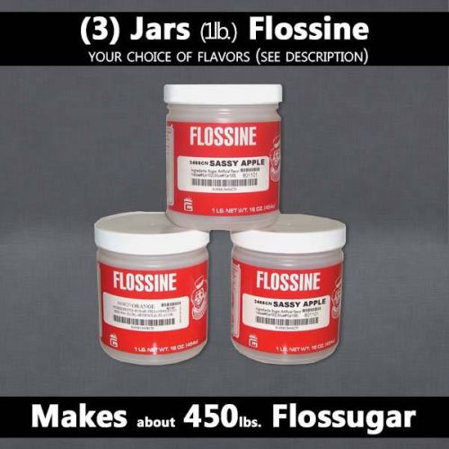 (3) 1lb. Jars Flossine | Cotton Candy Floss Concentrate | Makes Flossugar