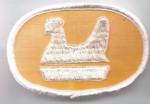 White Hen Pantry &#034;Chicken &amp; dish&#034; patch oval 2X3 inch