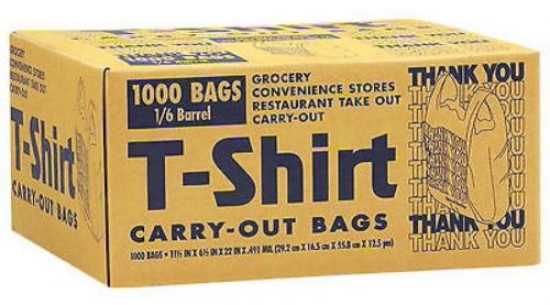 1000 T-Shirt Carry Out Restaurant Retail Plastic Bags Recyclable Grocery Hobby