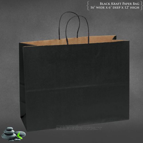 25 pcs black paper bags gift bags retail bags merchandise bag 16&#034;x6&#034;x12&#034; for sale