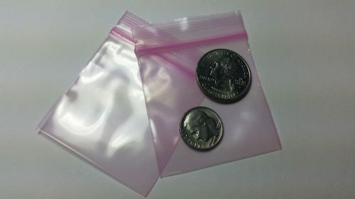 2020 original apple 2.5mil mini ziplock baggies (2&#034; x 2&#034;) (1pk/100bags) pink for sale