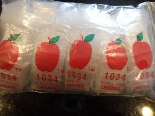 1034 Apple 1000 Mini Ziplock Bag Bags Baggies Tiny Plastic Jewelry Coin Dime